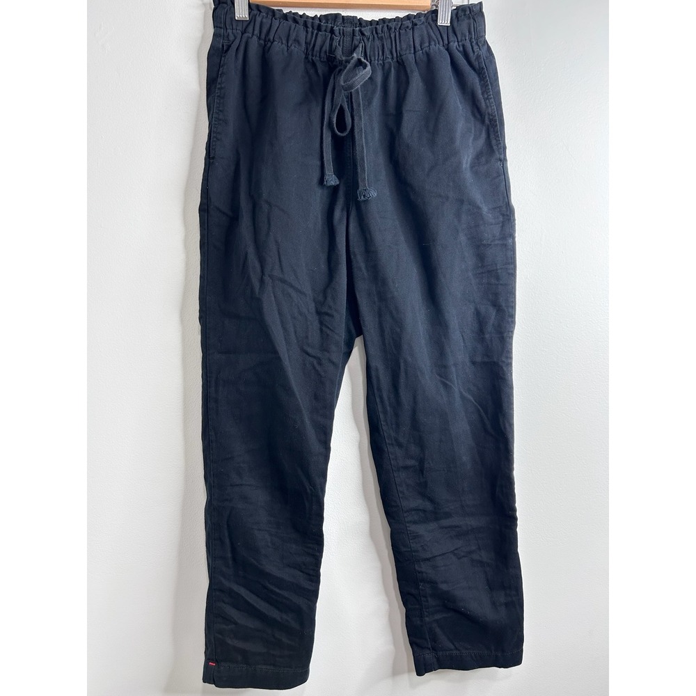 Xirena Black Cotton Drawstring Tapered Pants Sz Small High Rise Paperbag Boho